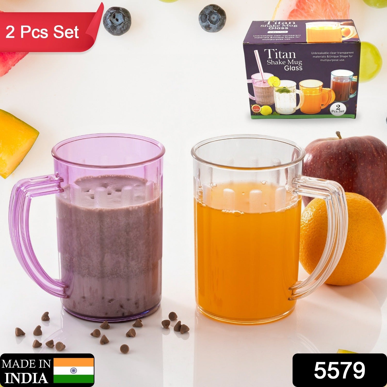 5579 Stylish Juice Glass With Handle Water Glass Beer Glass Milk Shake Glass Multipurpose Glass Plastic Beer Mug Unbreakable Beer Tasting Glasses Clear Juice Glasses Suitable For Kids (2 Pc) 5579 Stylish Juice Glass With Handle Water Glass Beer Glass Milk Shake Glass Multipurpose Glass Plastic Beer Mug Unbreakable Beer Tasting Glasses Clear Juice Glasses Suitable For Kids (2 Pc)